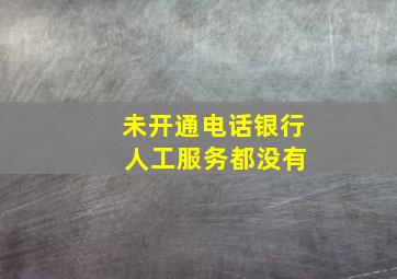 未开通电话银行 人工服务都没有